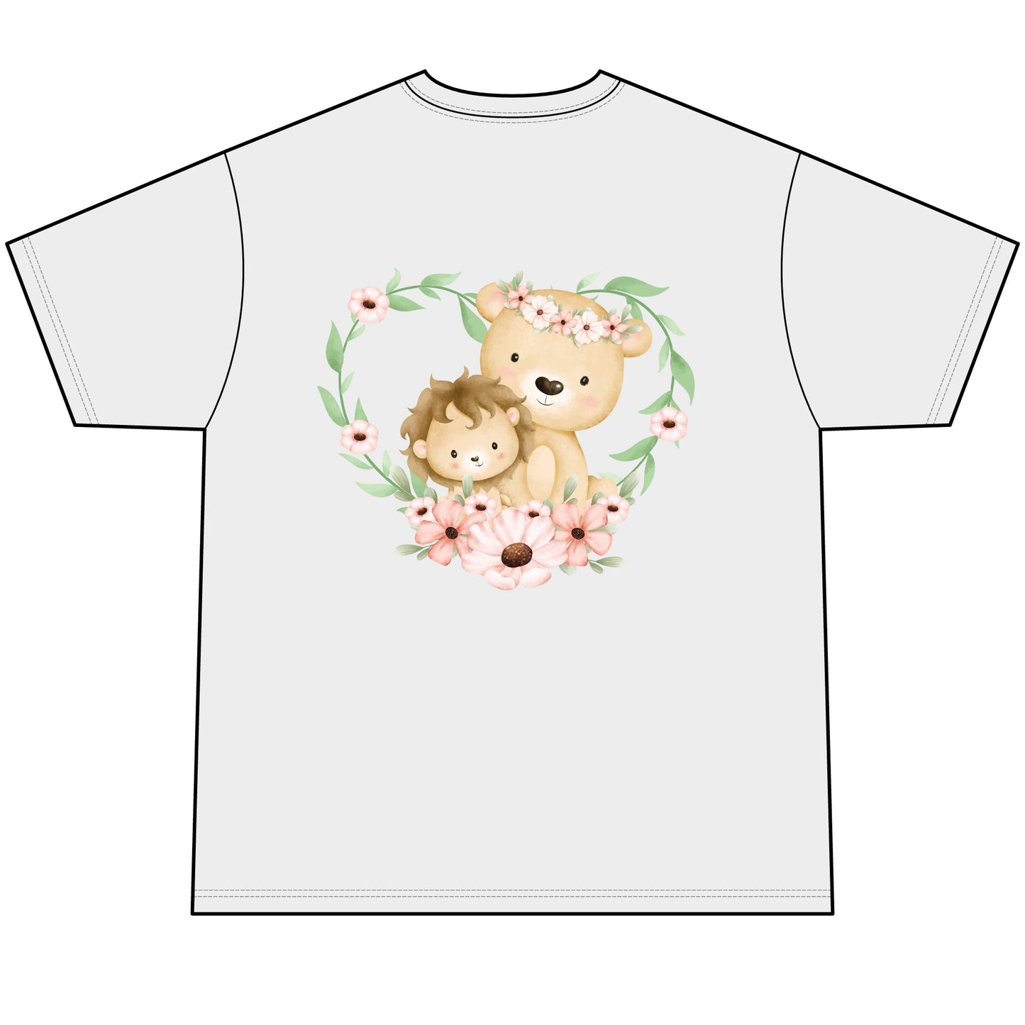 Men's Cat & Bear Graphic T-Shirt - Cute Animal Design for Pet Lovers