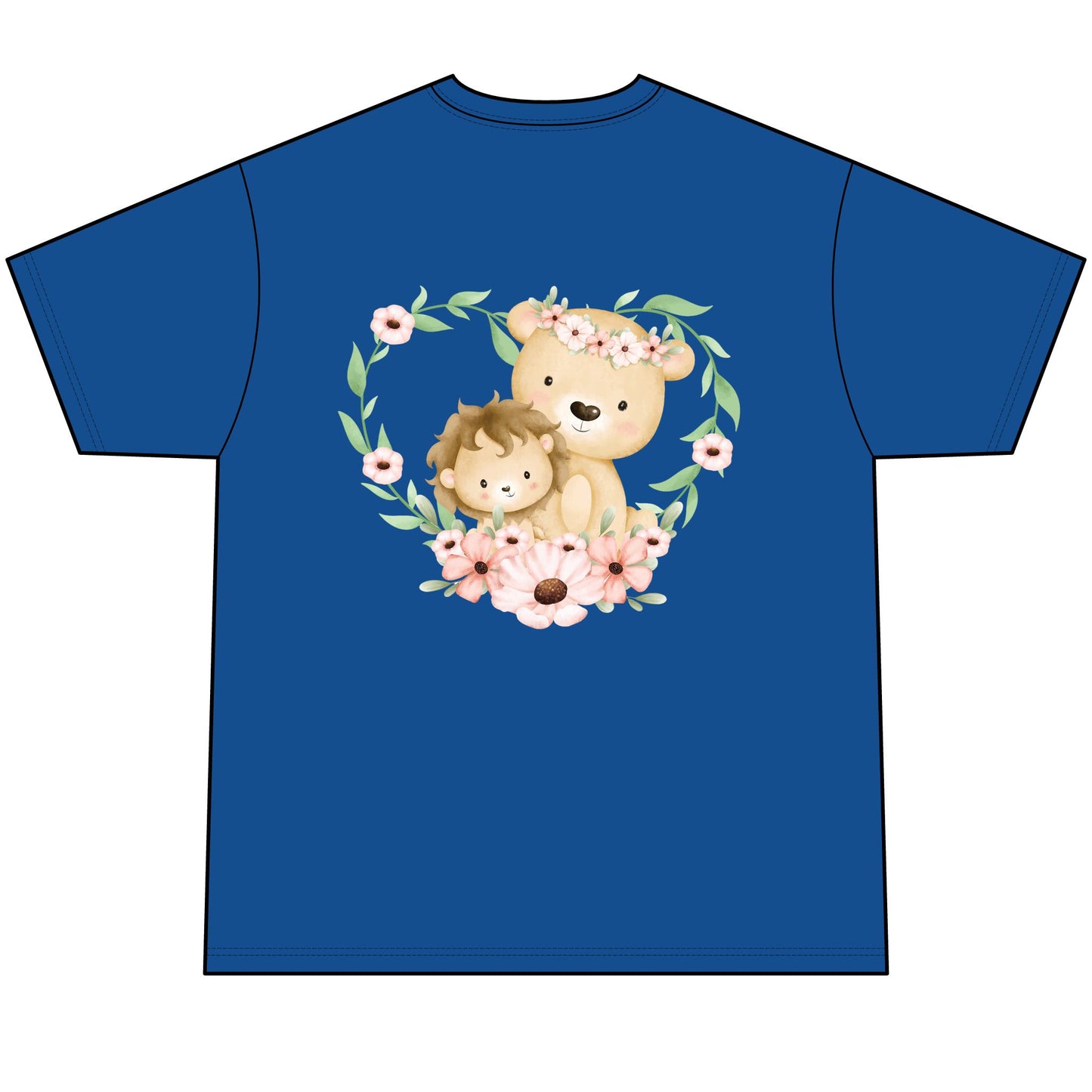 Men's Cat & Bear Graphic T-Shirt - Cute Animal Design for Pet Lovers