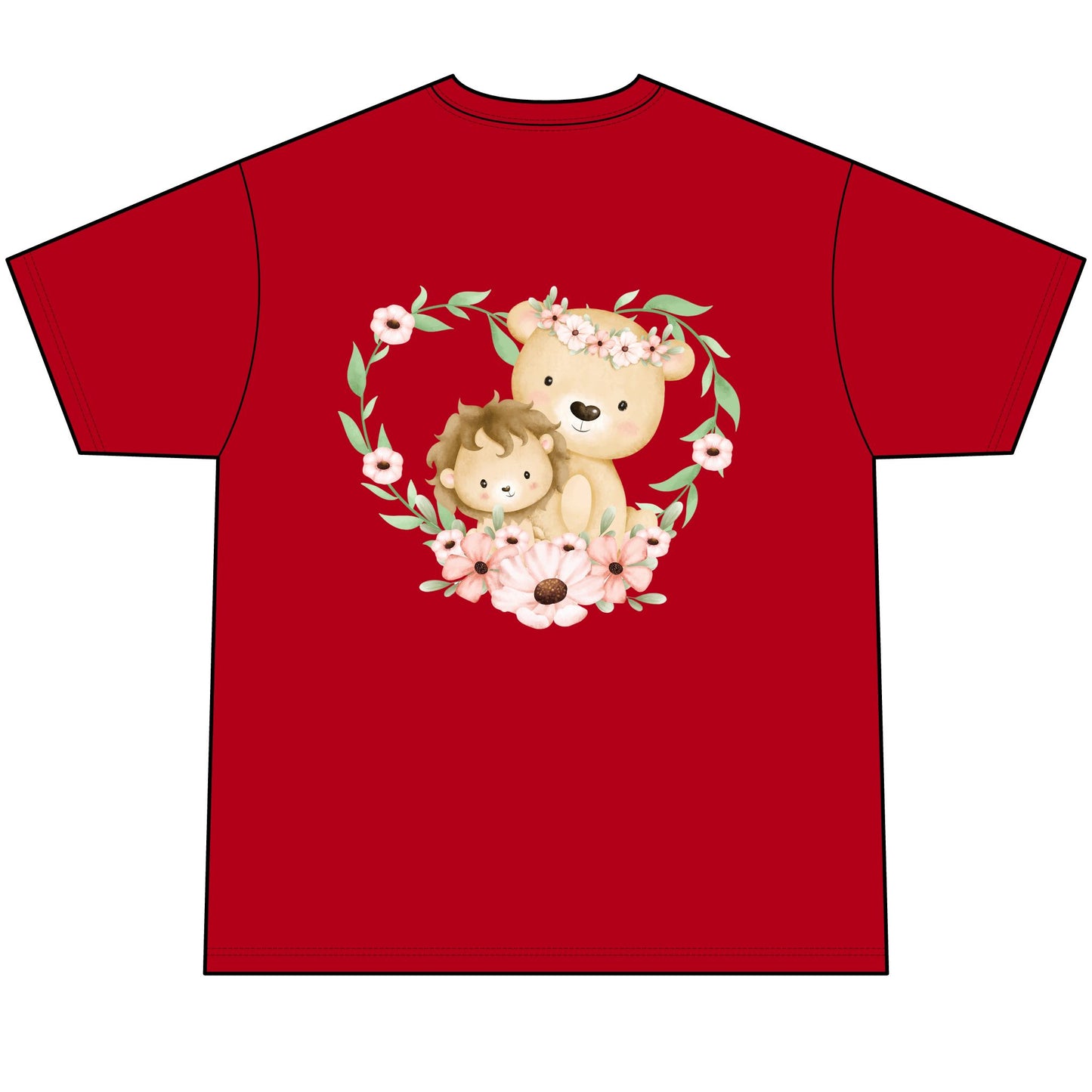 Men's Cat & Bear Graphic T-Shirt - Cute Animal Design for Pet Lovers