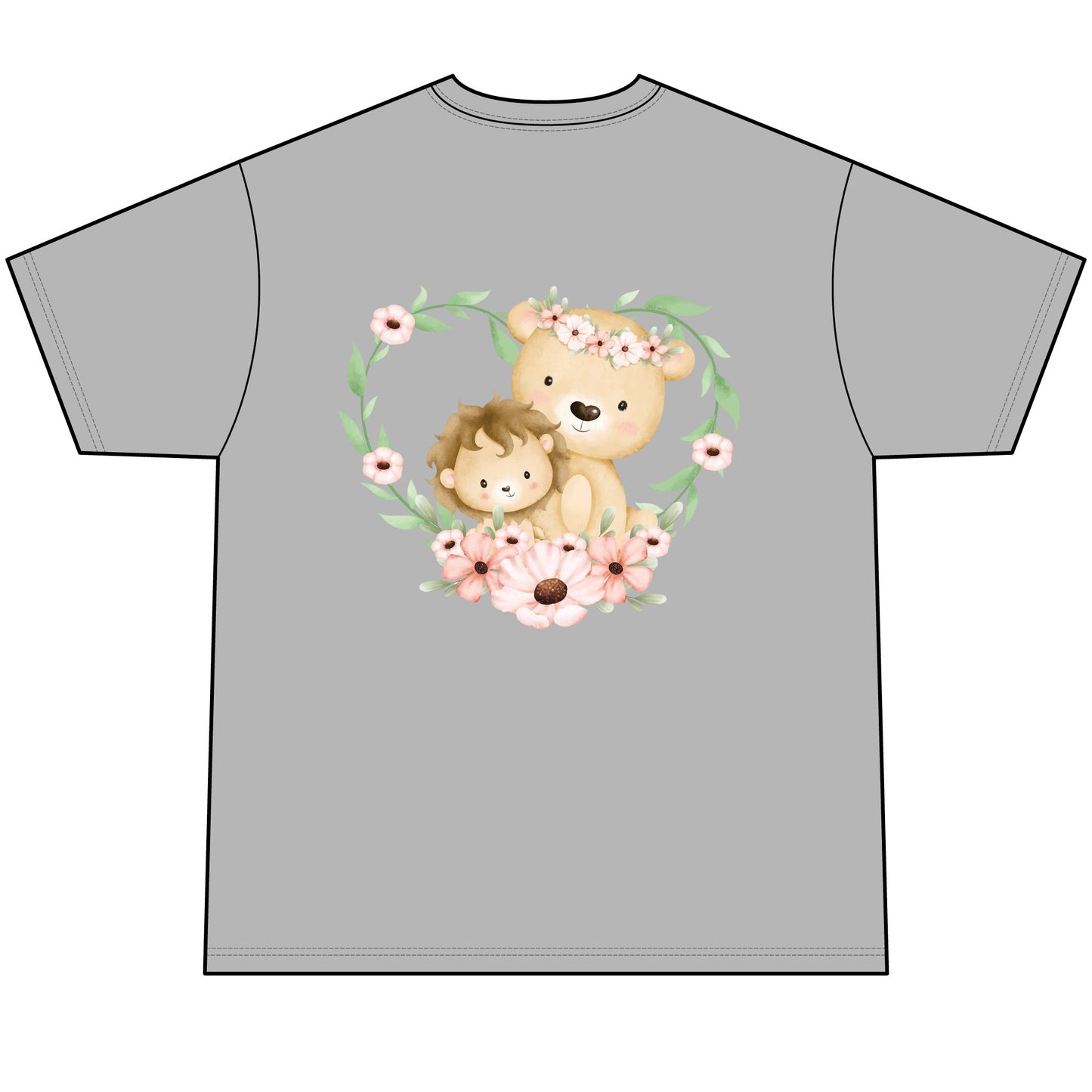 Men's Cat & Bear Graphic T-Shirt - Cute Animal Design for Pet Lovers