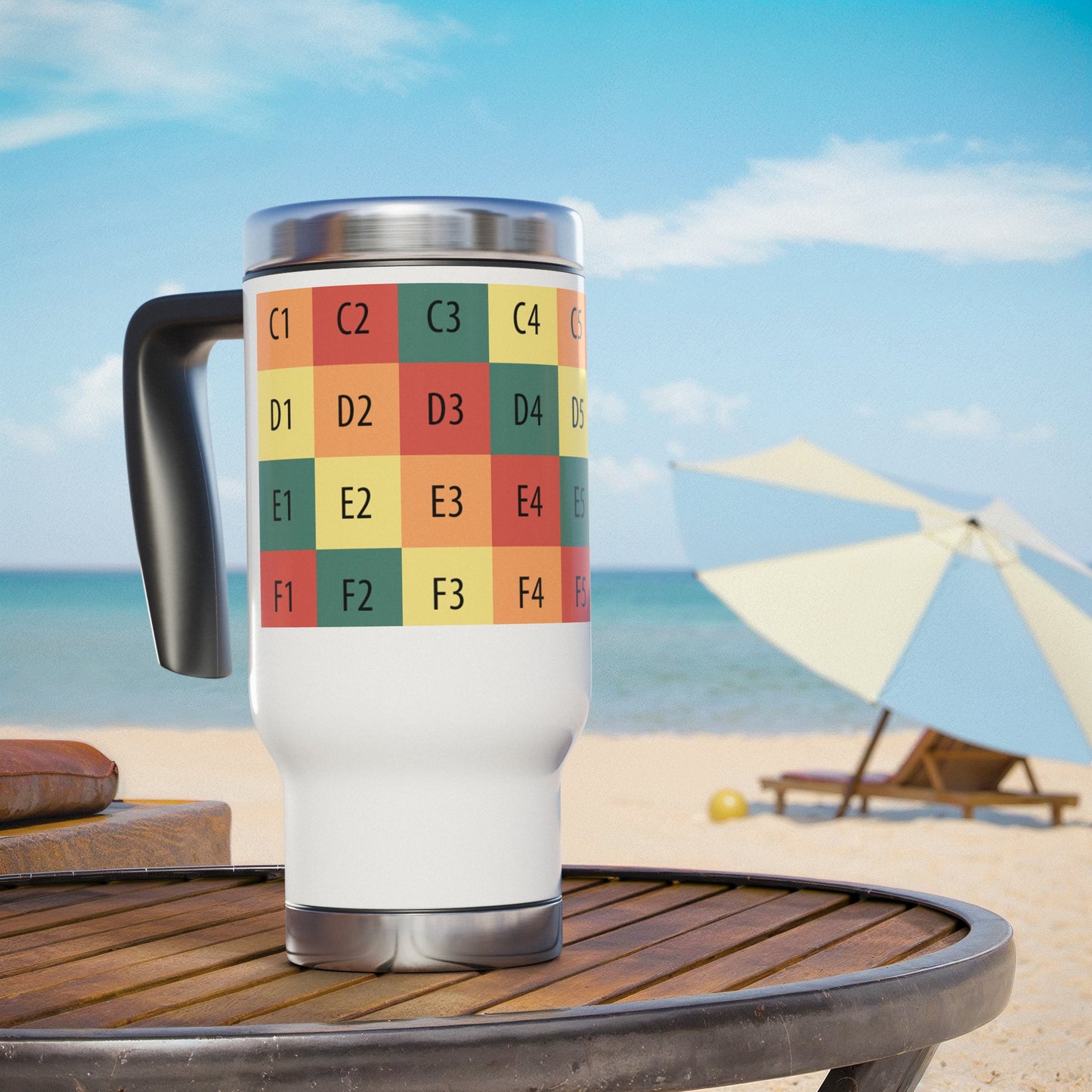 Stainless Steel Travel Mug with Handle, 14oz