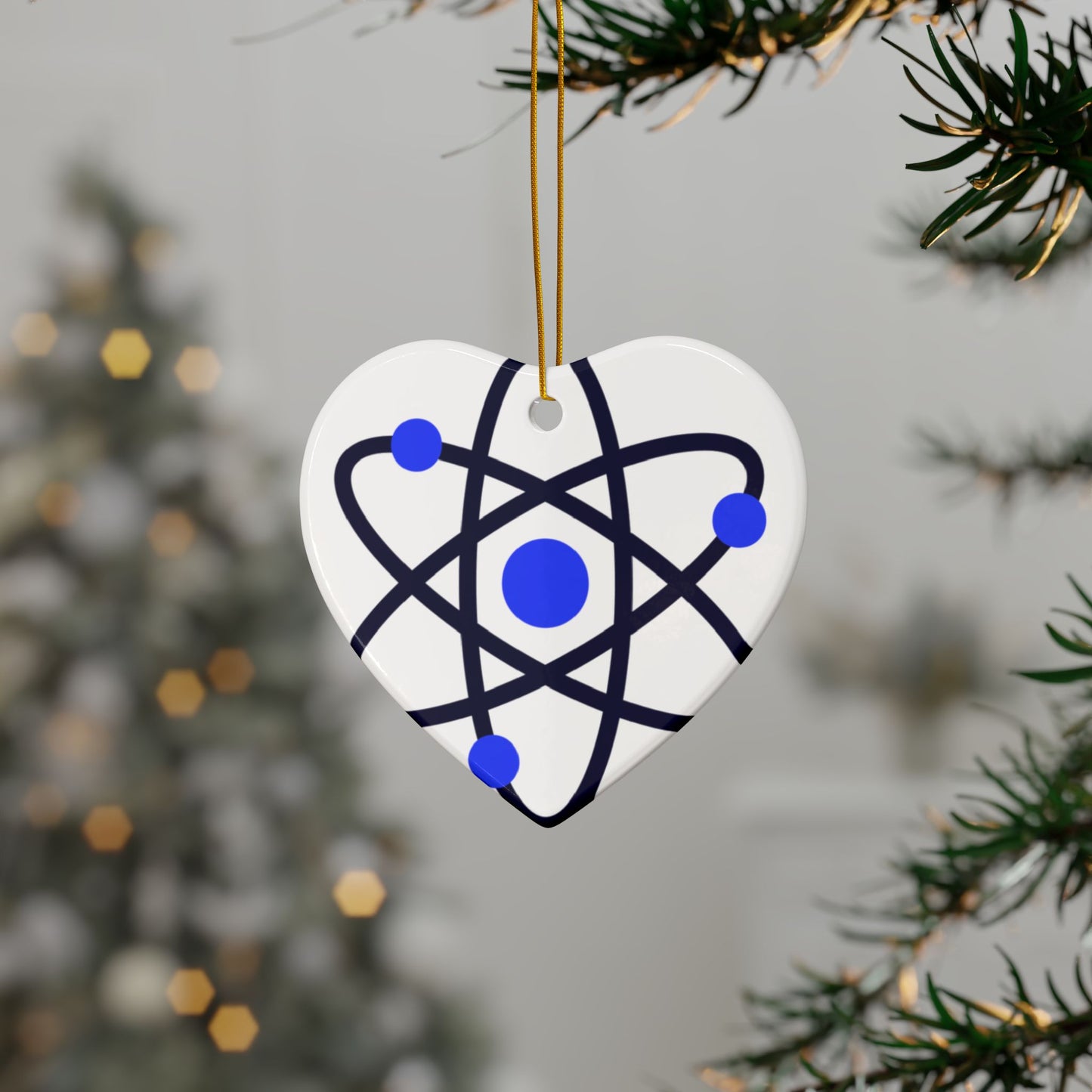 Double-Sided Decorative Ceramic Ornaments – Science & Heart Designs for Holidays