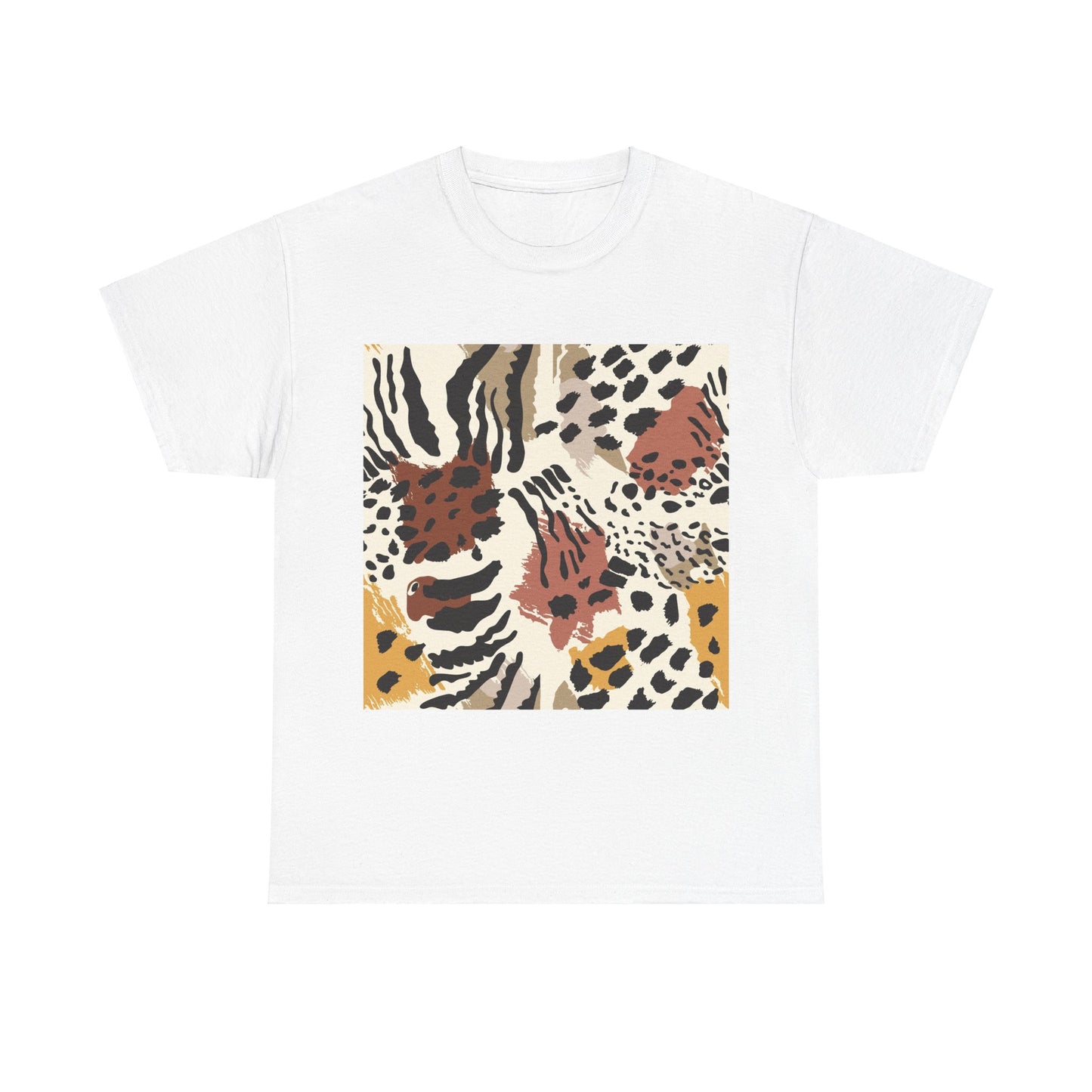 Safari Print Unisex Heavy Cotton Tee - Wild Animal Aesthetic