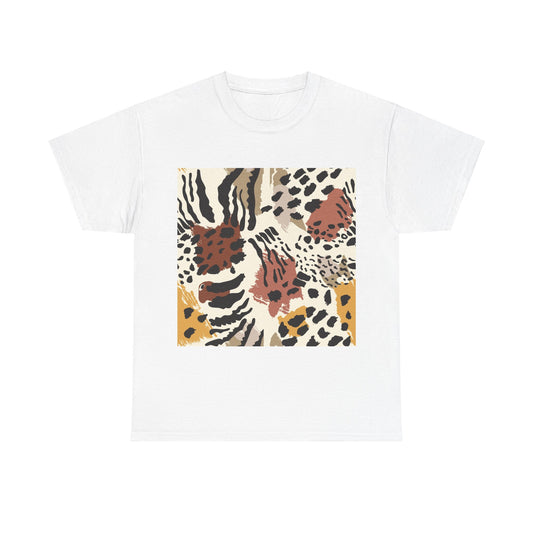 Safari Print Unisex Heavy Cotton Tee - Wild Animal Aesthetic