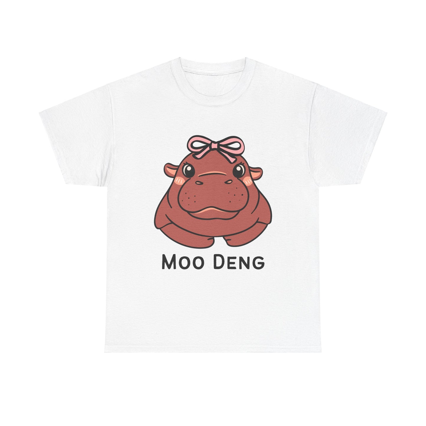 Cute Hippo Moo Deng Unisex Heavy Cotton Tee