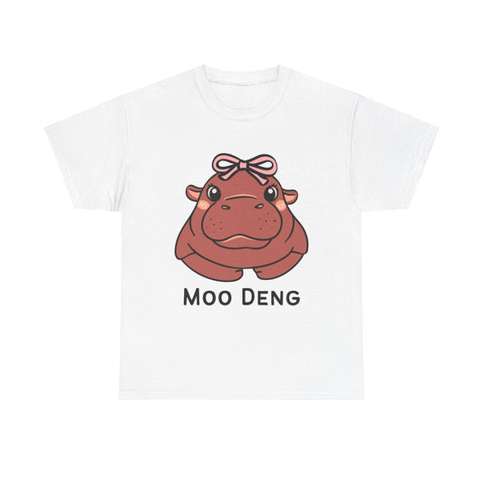 Cute Hippo Moo Deng Unisex Heavy Cotton Tee