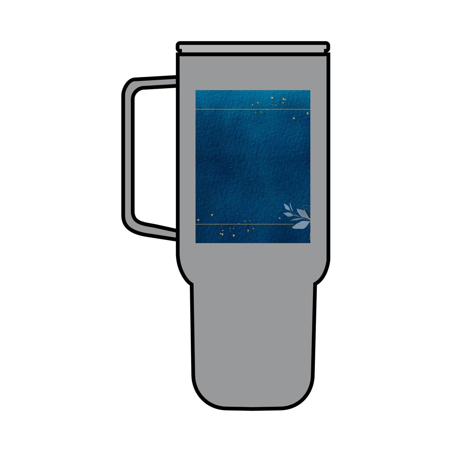 Personalized Floral & Navy Insulated Tumbler - 40oz Travel Mug with Lid