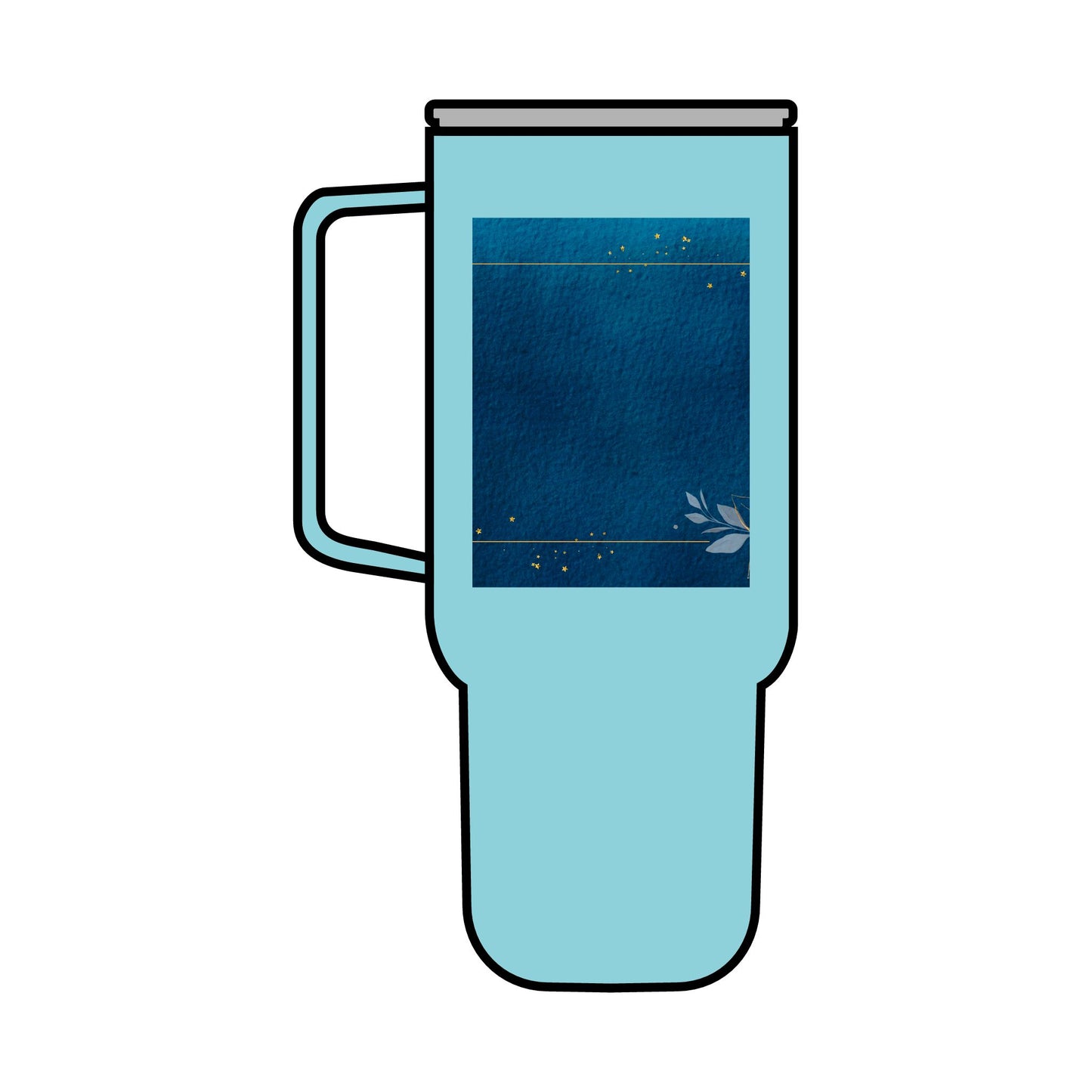 Personalized Floral & Navy Insulated Tumbler - 40oz Travel Mug with Lid