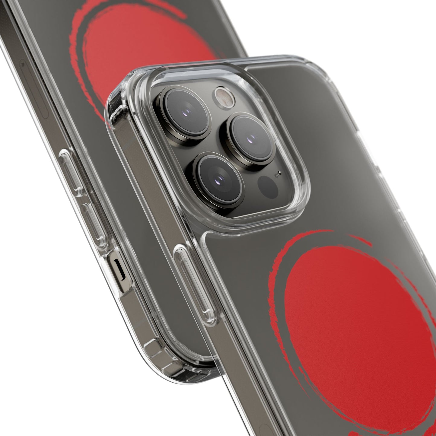 Minimalist Red Circle Clear Phone Case - Sleek & Stylish Protection