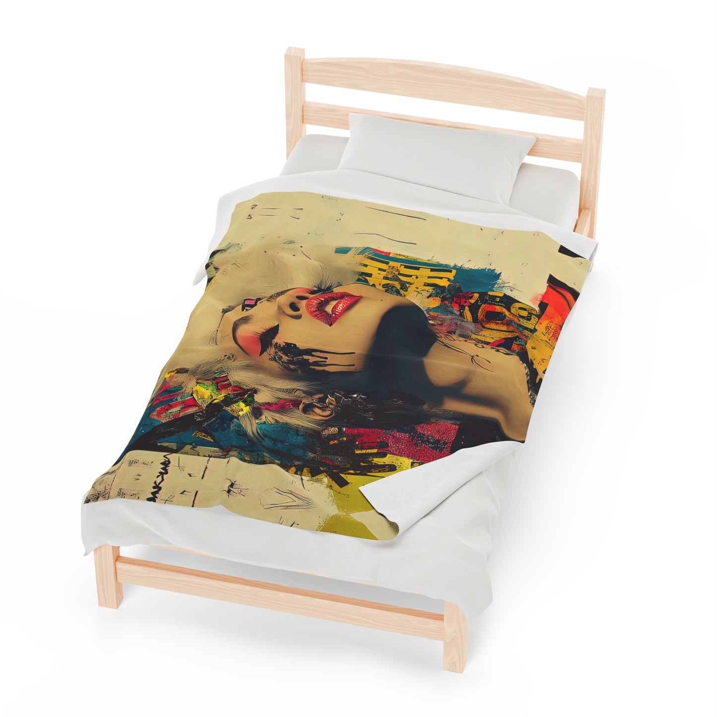 Stylish Velveteen Plush Blanket with Vibrant Graphic Art
