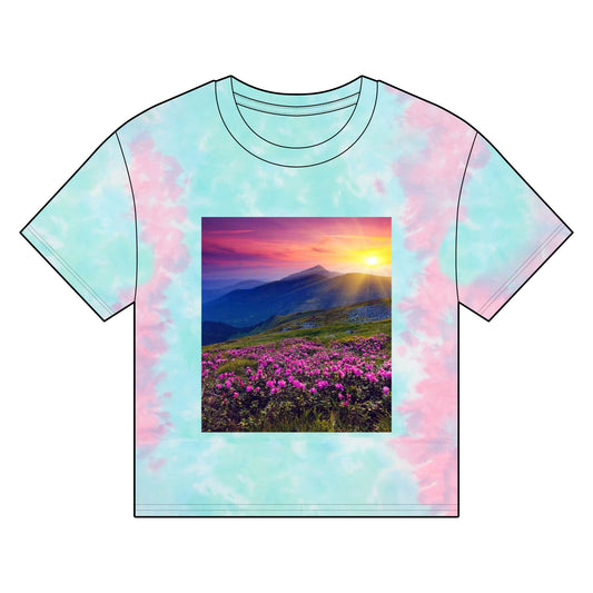 Women's Organic Boxy T-Shirt - Sunrise Floral Design