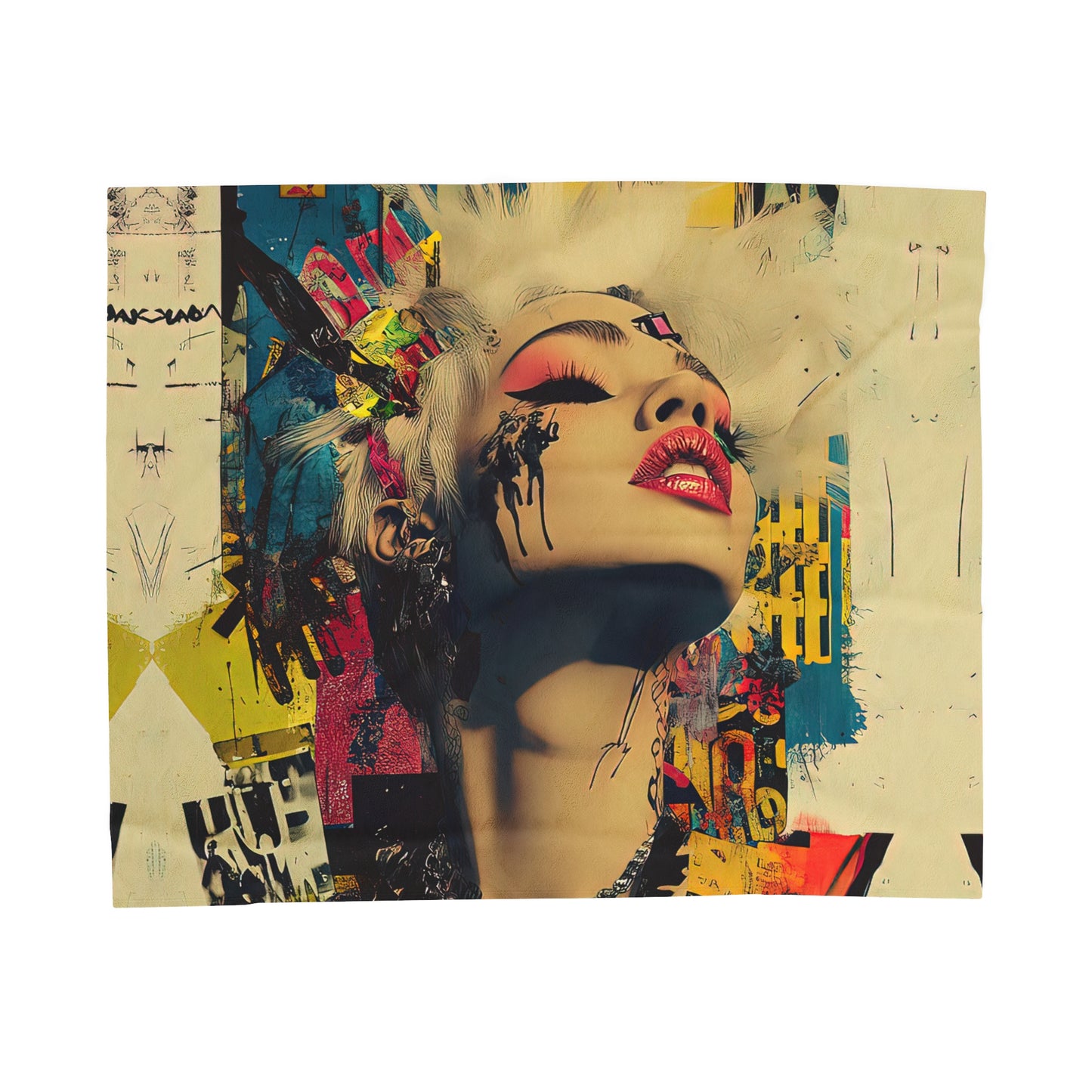 Stylish Velveteen Plush Blanket with Vibrant Graphic Art