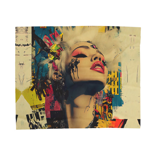 Stylish Velveteen Plush Blanket with Vibrant Graphic Art