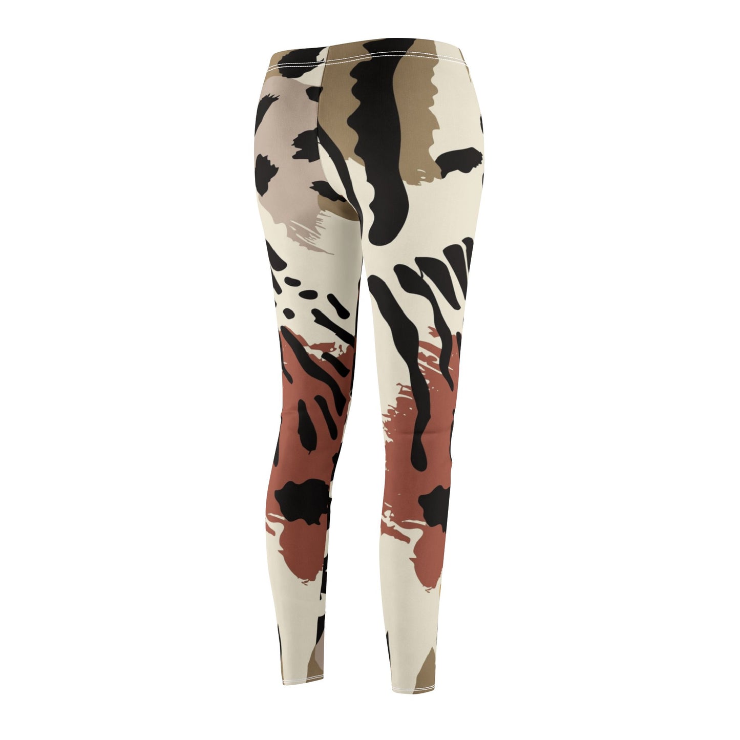 Wildlife-Inspired Mid-Rise Casual Leggings for Women - Trendy Animal Print Fitness Wear