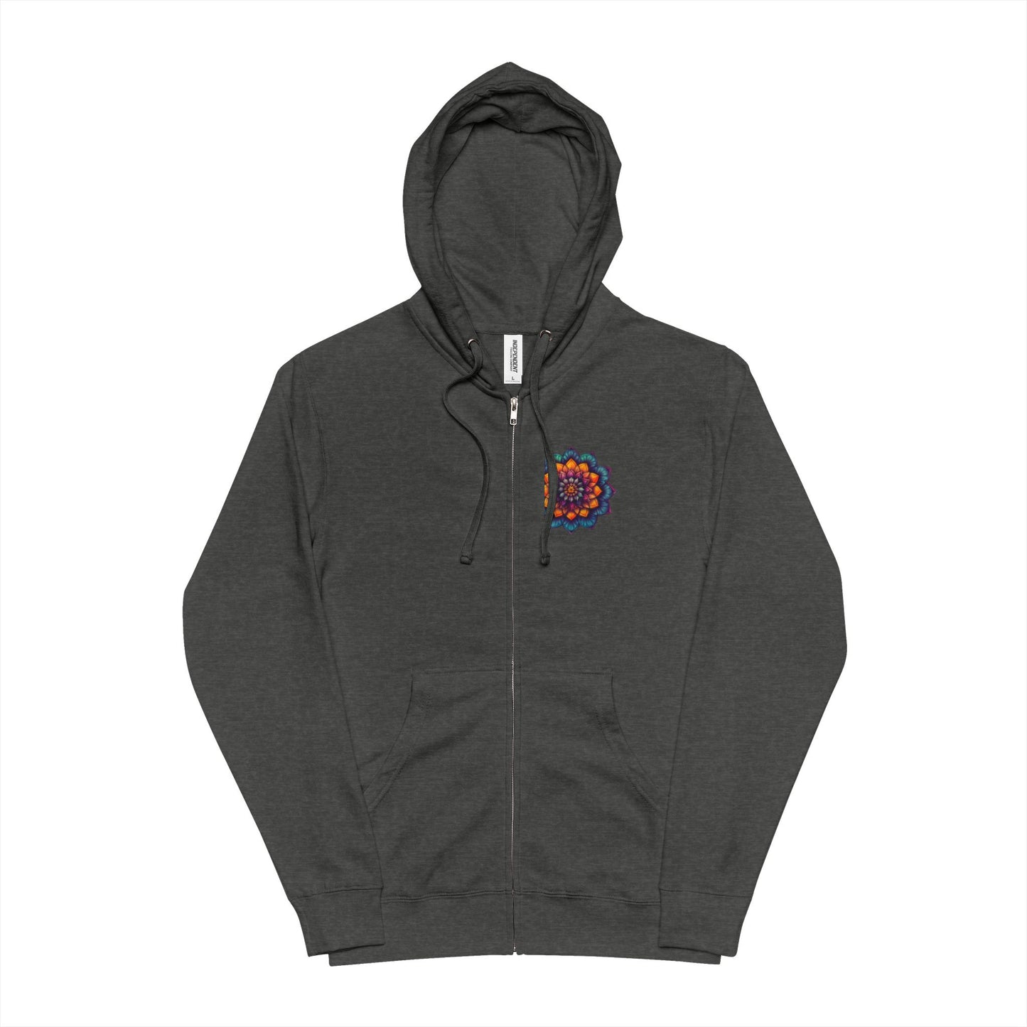 Cozy Unisex Fleece Zip Up Hoodie with Colorful Design