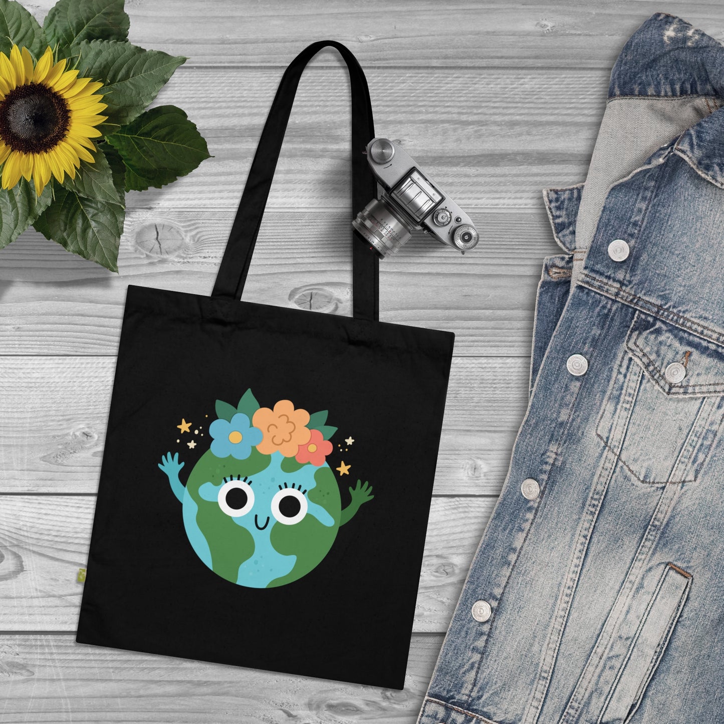 Eco-Friendly Earth Design Organic Cotton Tote Bag