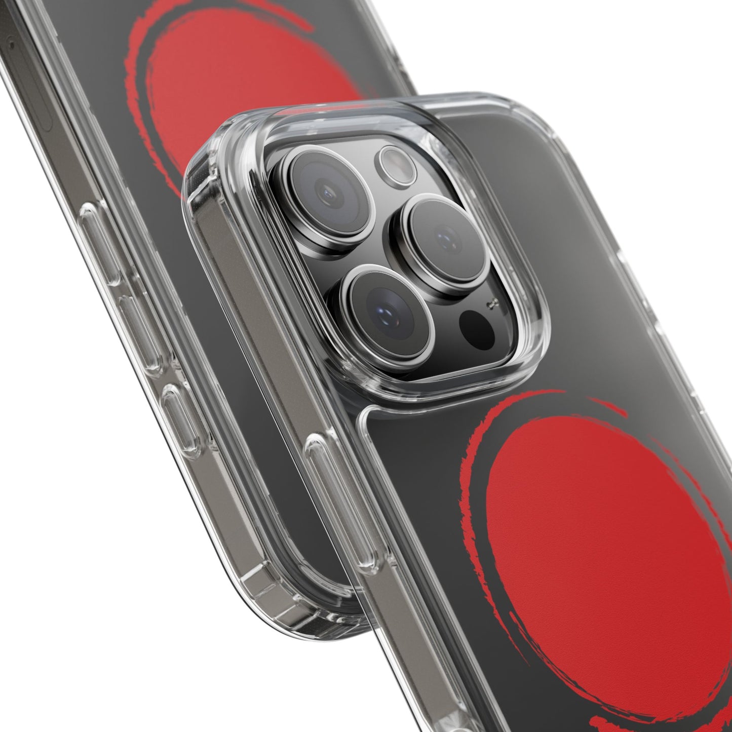 Minimalist Red Circle Clear Phone Case - Sleek & Stylish Protection