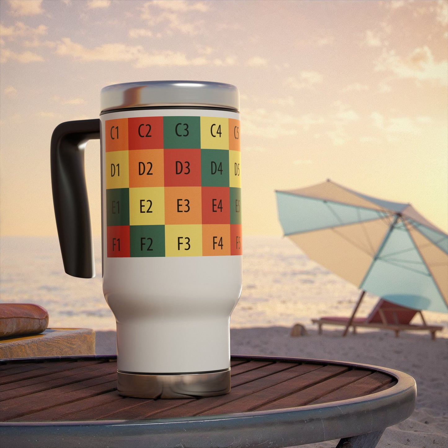 Stainless Steel Travel Mug with Handle, 14oz