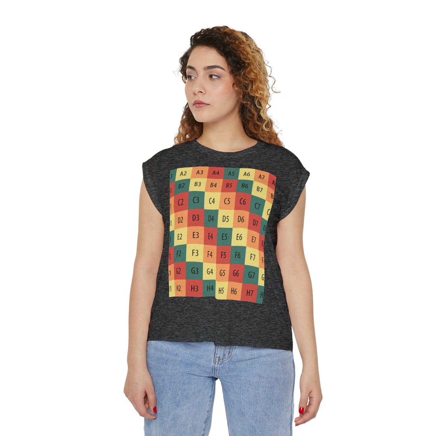 Women’s Flowy Rolled Cuffs Muscle Tee