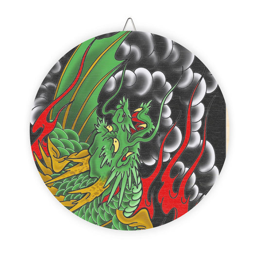 Dragon Spirit Wood Sign - Decorative Round Wall Art