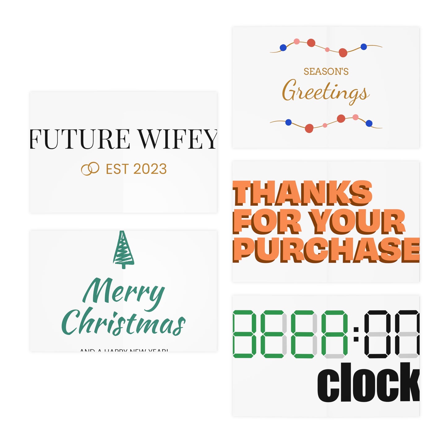 Multi-Design Greeting Cards (5-Pack)