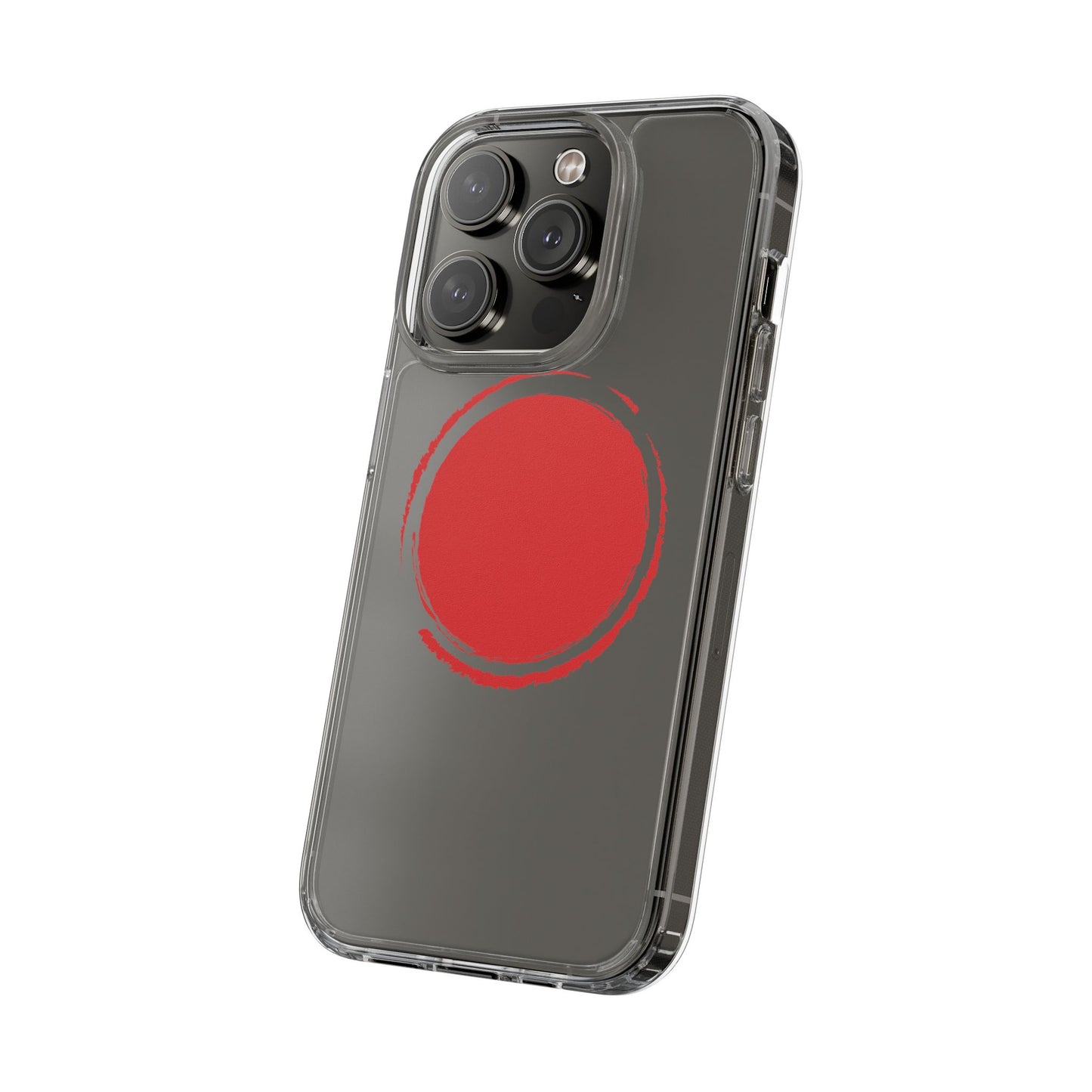 Minimalist Red Circle Clear Phone Case - Sleek & Stylish Protection
