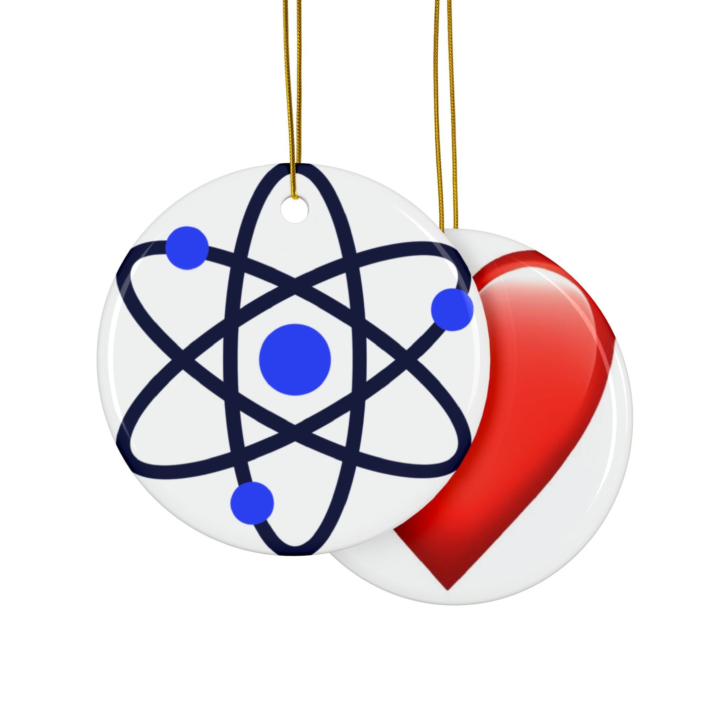 Double-Sided Decorative Ceramic Ornaments – Science & Heart Designs for Holidays