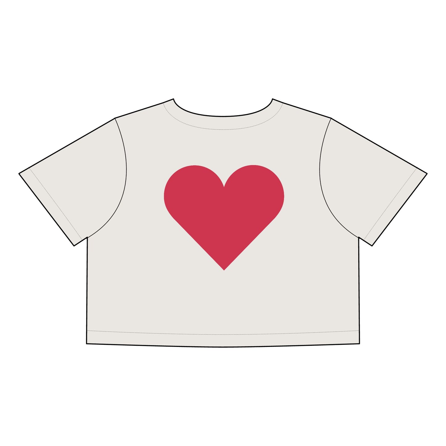 Faded Heart Women's Crop Tee - Casual Love T-Shirt