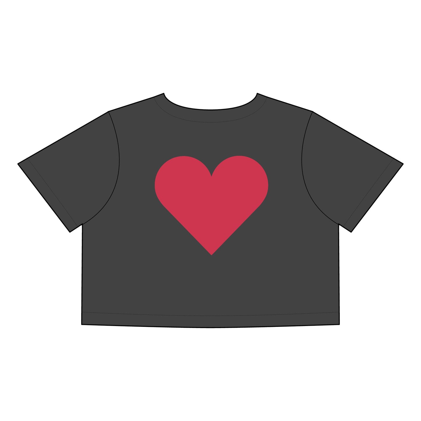 Faded Heart Women's Crop Tee - Casual Love T-Shirt