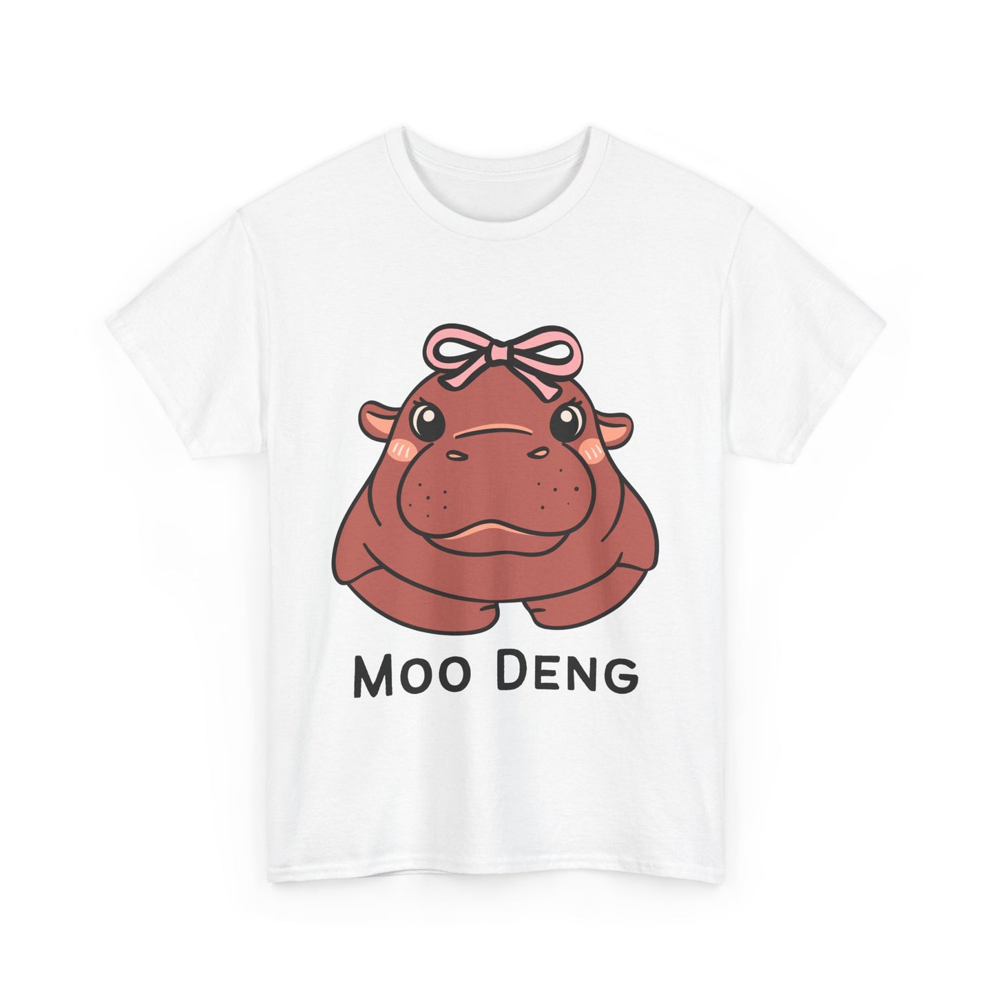 Cute Hippo Moo Deng Unisex Heavy Cotton Tee