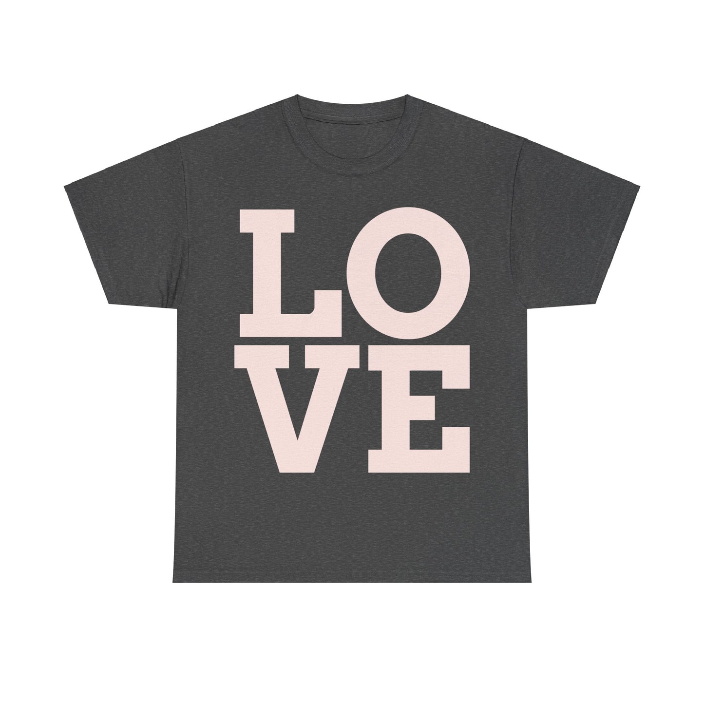 Unisex Heavy Cotton Tee - 'LOVE' Graphic Shirt for Casual Comfort