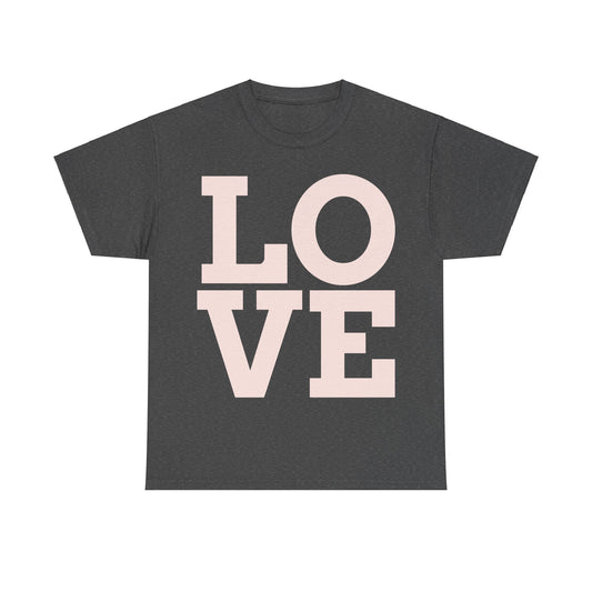 Unisex Heavy Cotton Tee - 'LOVE' Graphic Shirt for Casual Comfort