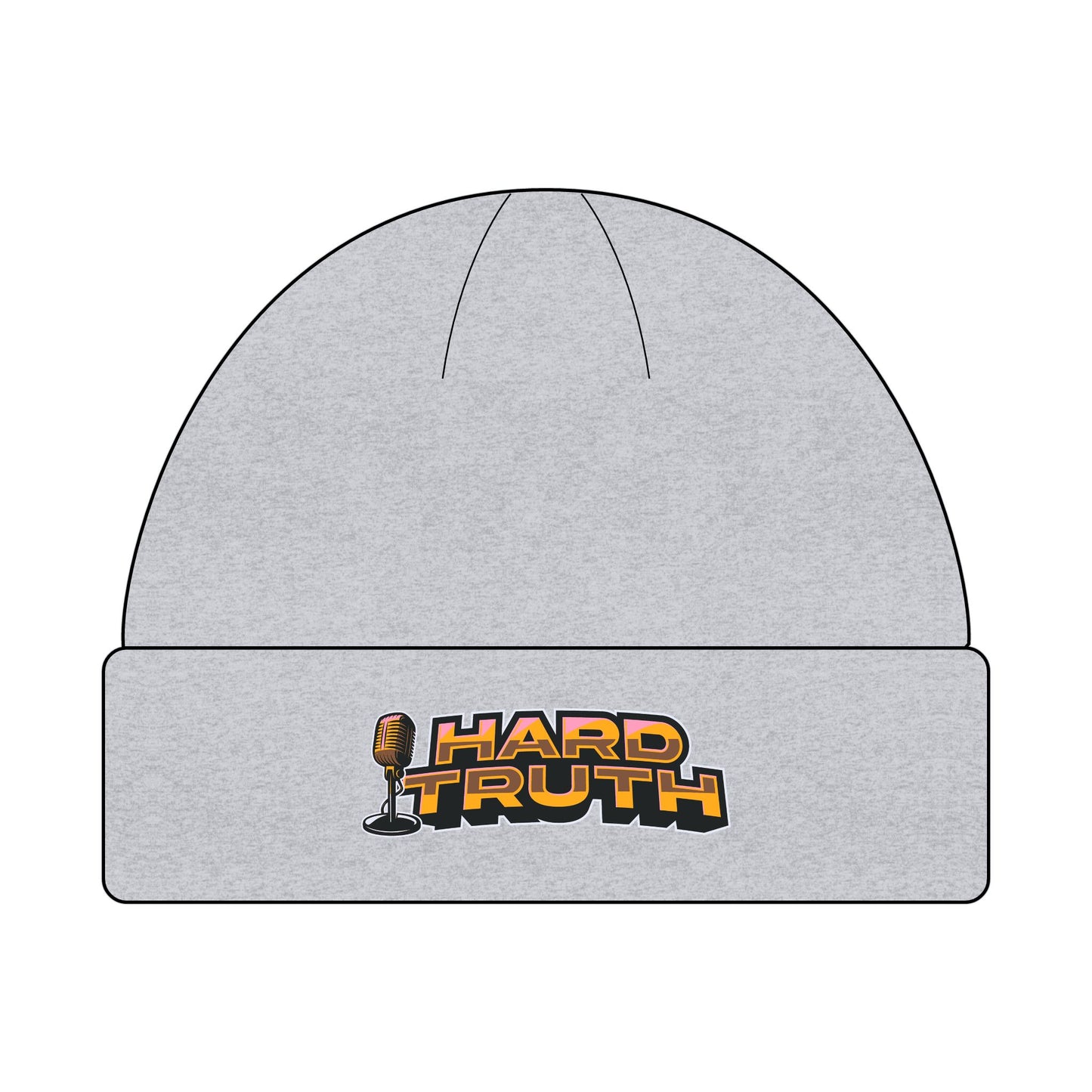 Hard Truth Cuff Beanie - Warm Red & Black Knit Hat for Cold Weather