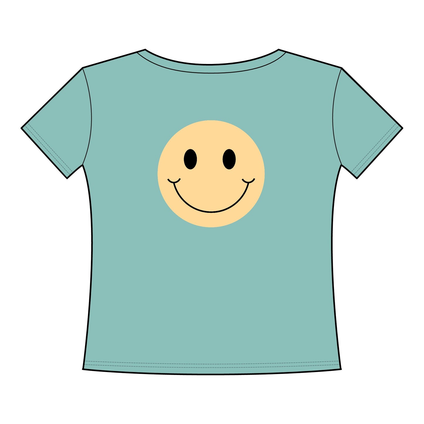 Women's Curvy Fine Jersey Tee - Trendy Feather & Smile Design