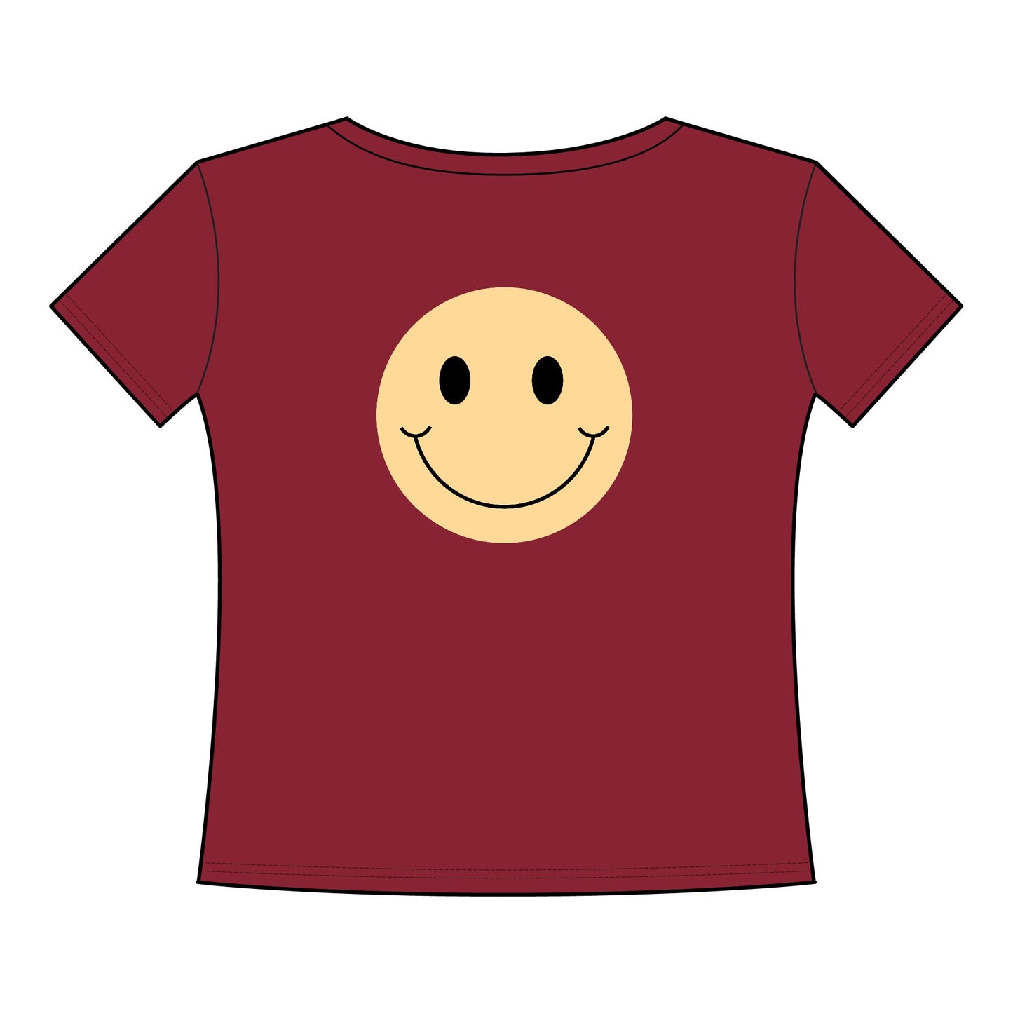 Women's Curvy Fine Jersey Tee - Trendy Feather & Smile Design