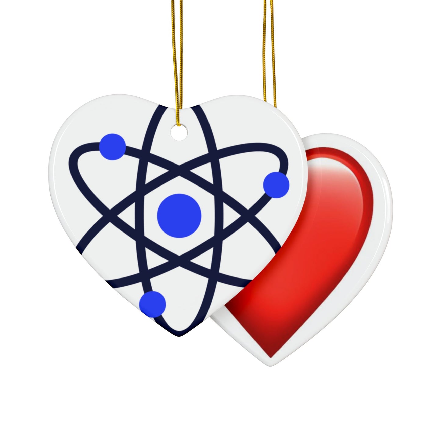 Double-Sided Decorative Ceramic Ornaments – Science & Heart Designs for Holidays