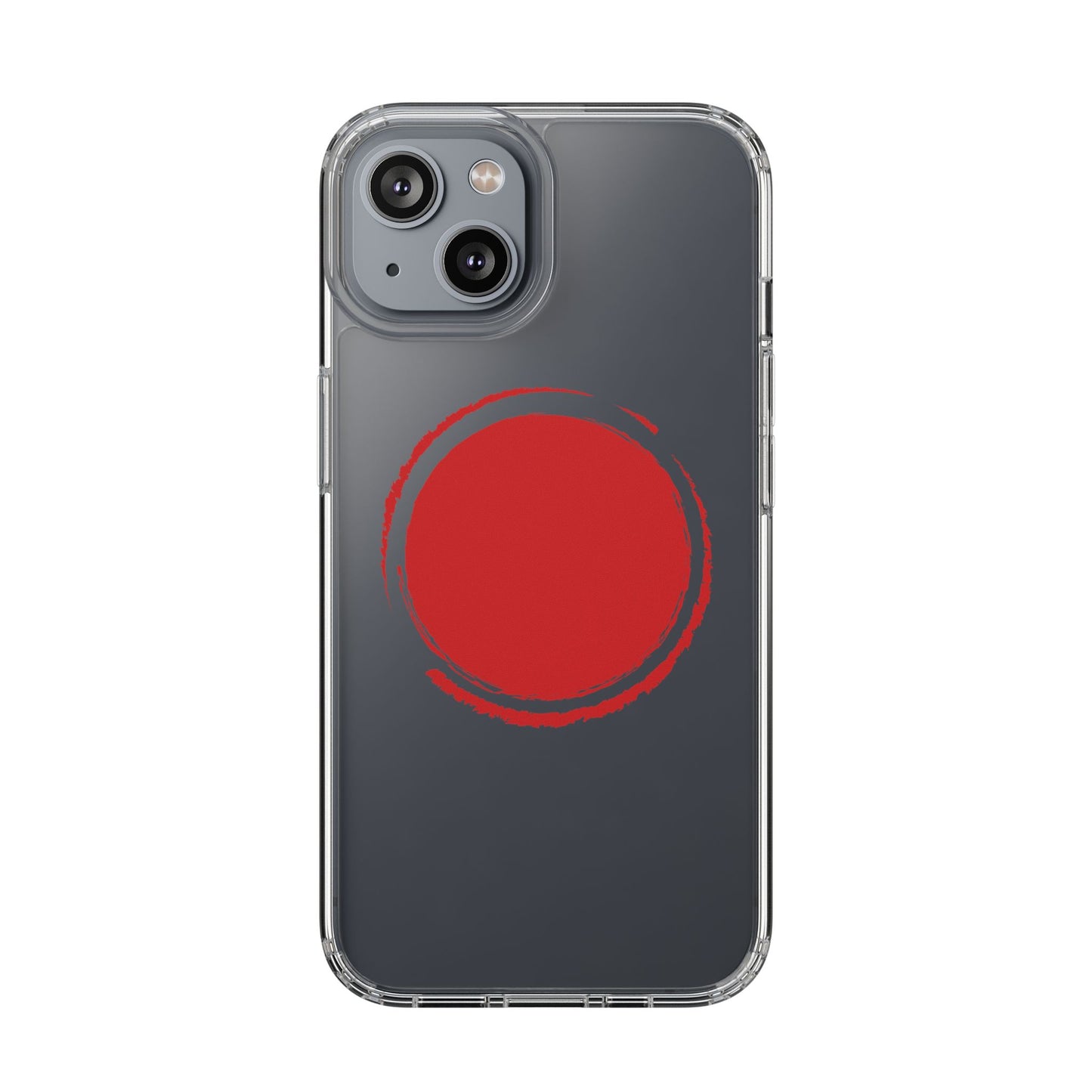 Minimalist Red Circle Clear Phone Case - Sleek & Stylish Protection