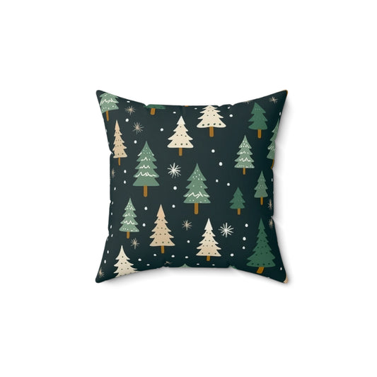Cozy Holiday Tree Square Pillow - Festive Home Decor