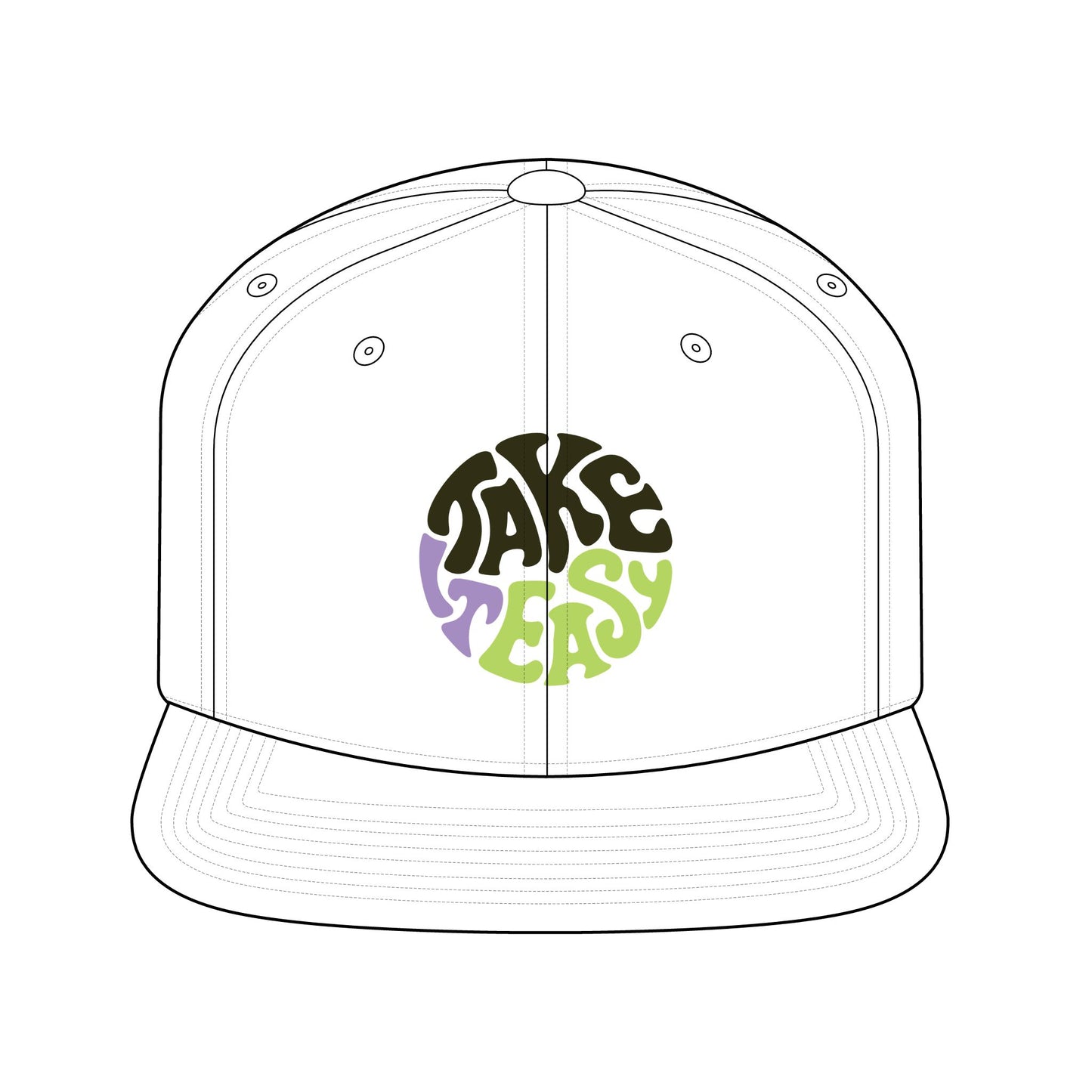 Playful Unisex Snapback Hat - Take It Easy & Moo Deng Designs