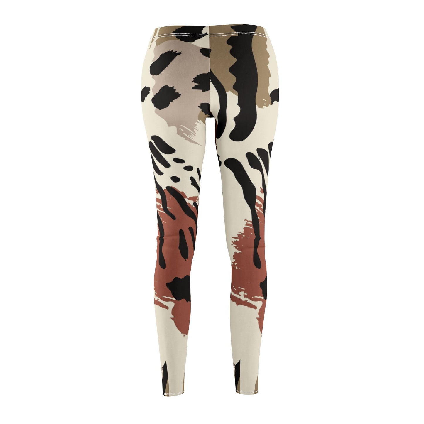 Wildlife-Inspired Mid-Rise Casual Leggings for Women - Trendy Animal Print Fitness Wear