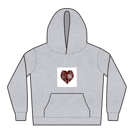 Kids Relax Hoodie with Artistic Heart and Abstract Design