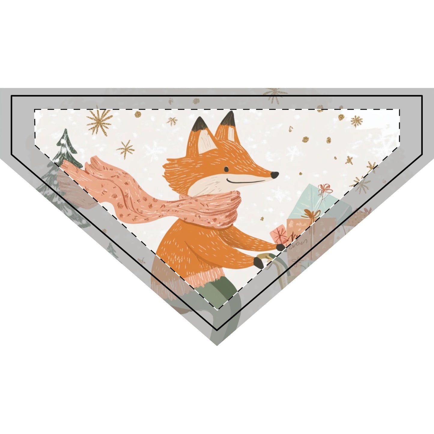 Festive Clip-on Pet Bandana with Fox Design - Perfect for Holidays & Special Occasions