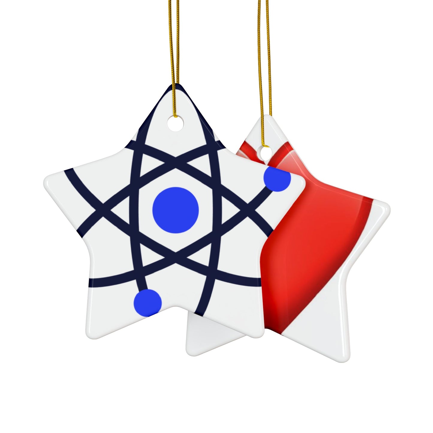 Double-Sided Decorative Ceramic Ornaments – Science & Heart Designs for Holidays