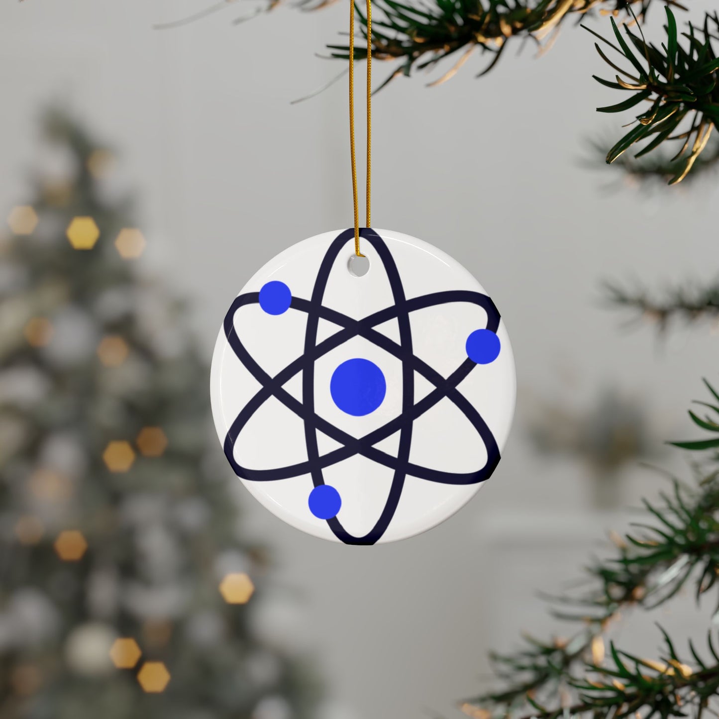 Double-Sided Decorative Ceramic Ornaments – Science & Heart Designs for Holidays