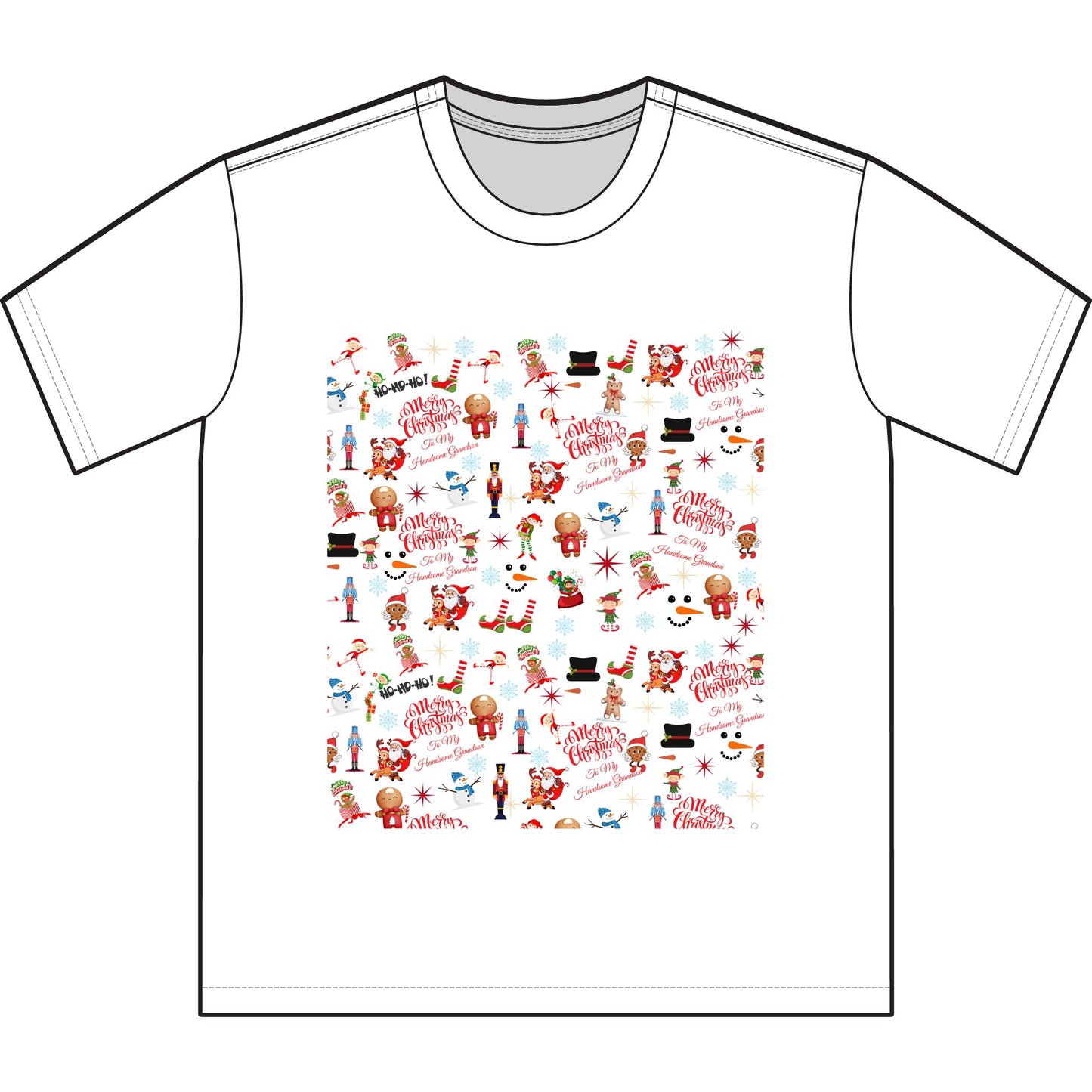 Festive Holiday Unisex Sueded T-Shirt with Cheerful Characters