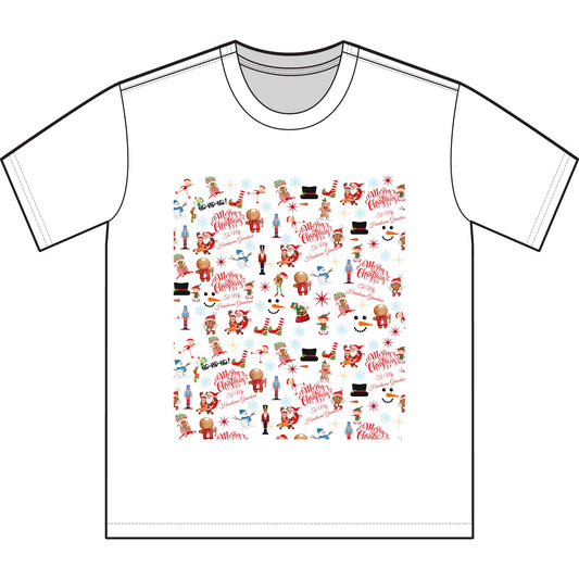 Festive Holiday Unisex Sueded T-Shirt with Cheerful Characters