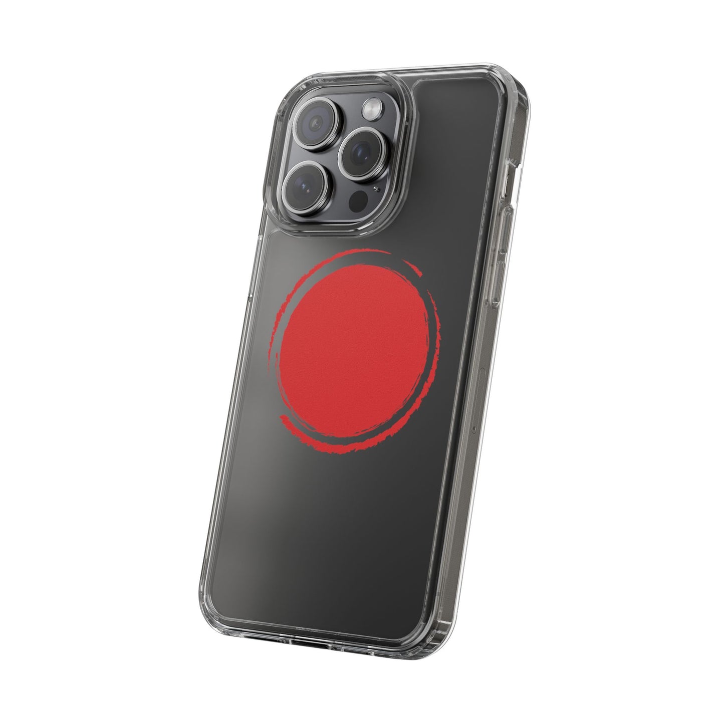 Minimalist Red Circle Clear Phone Case - Sleek & Stylish Protection