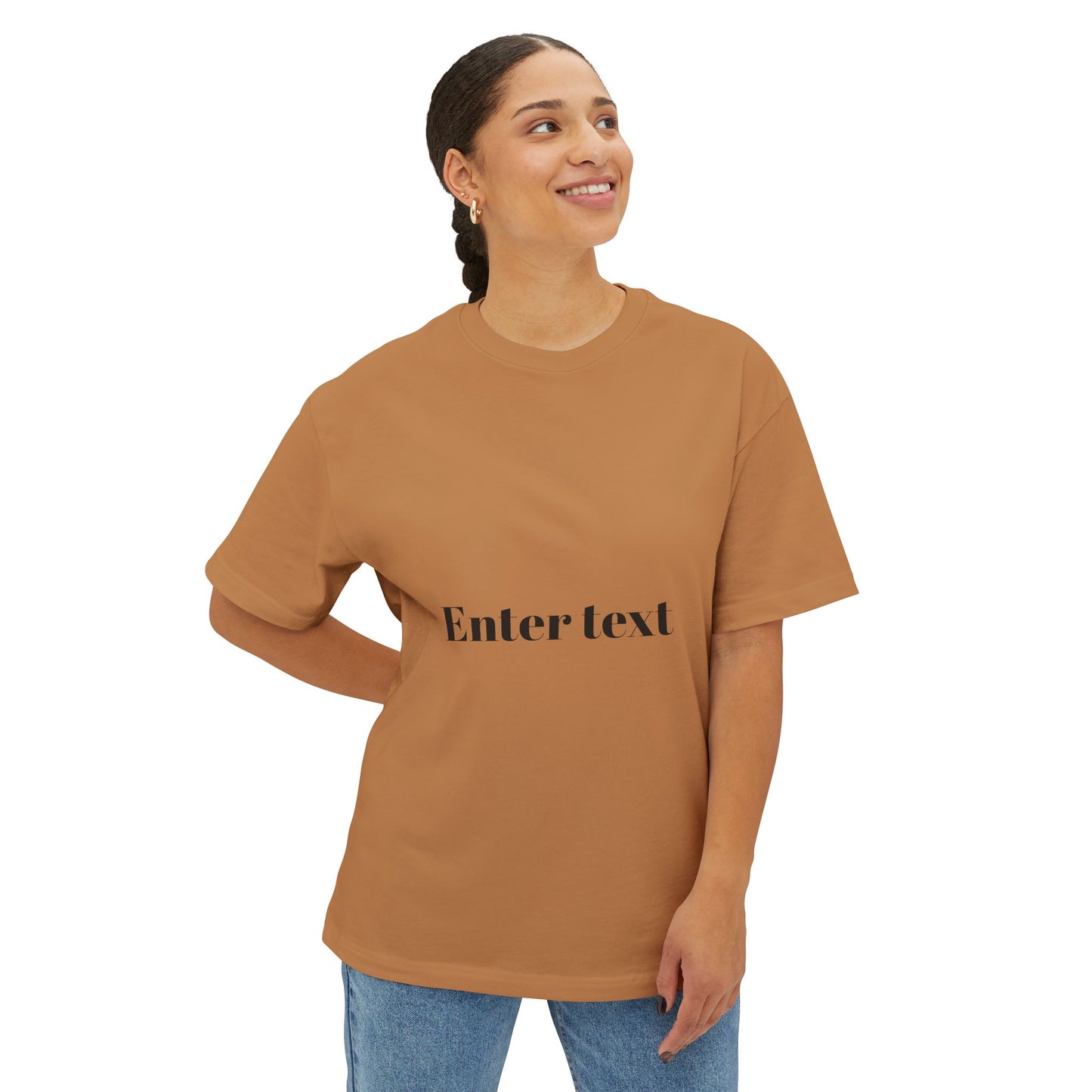 Personalized Unisex Oversized Boxy Tee - Customizable Text Apparel