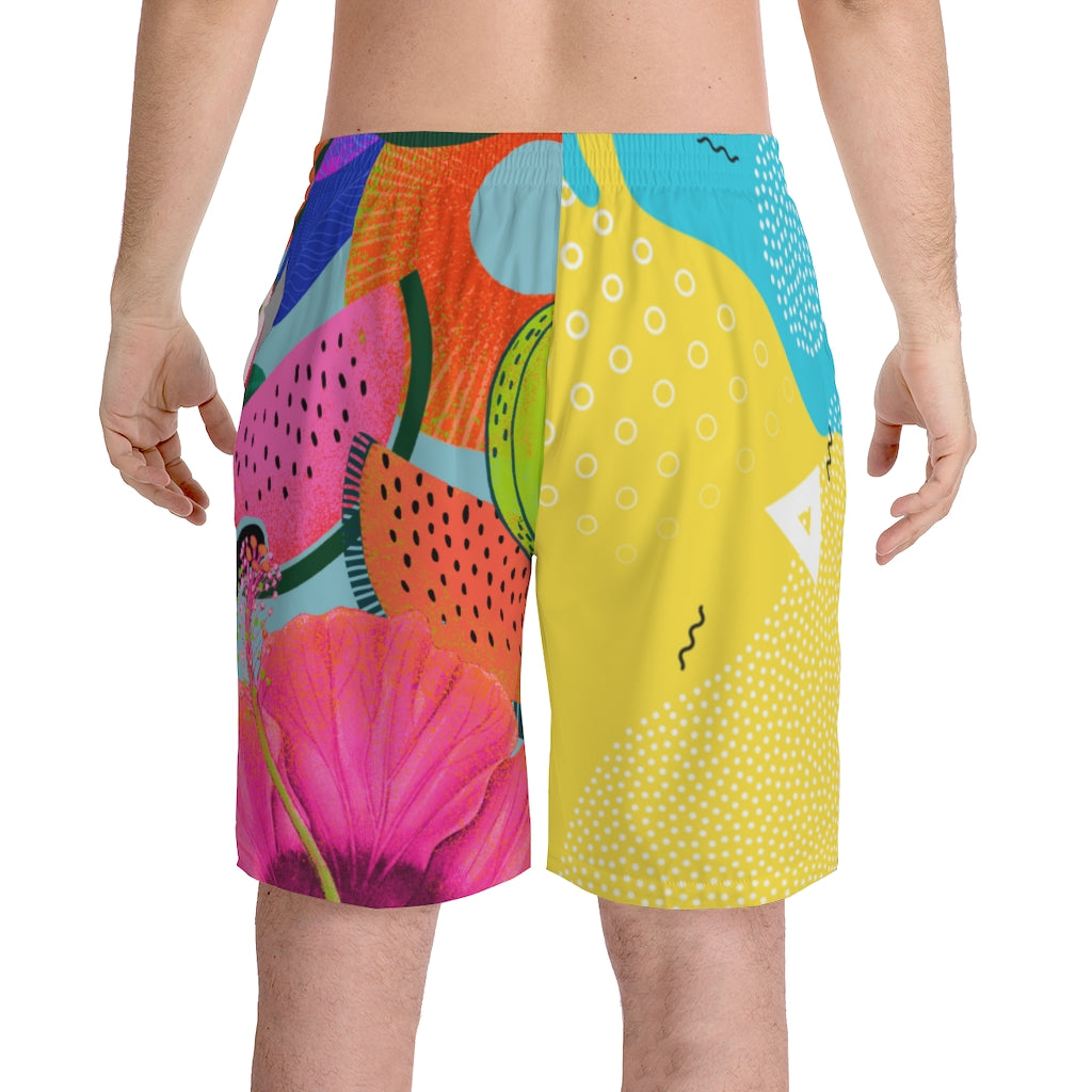 Men's Elastic Beach Shorts (AOP)