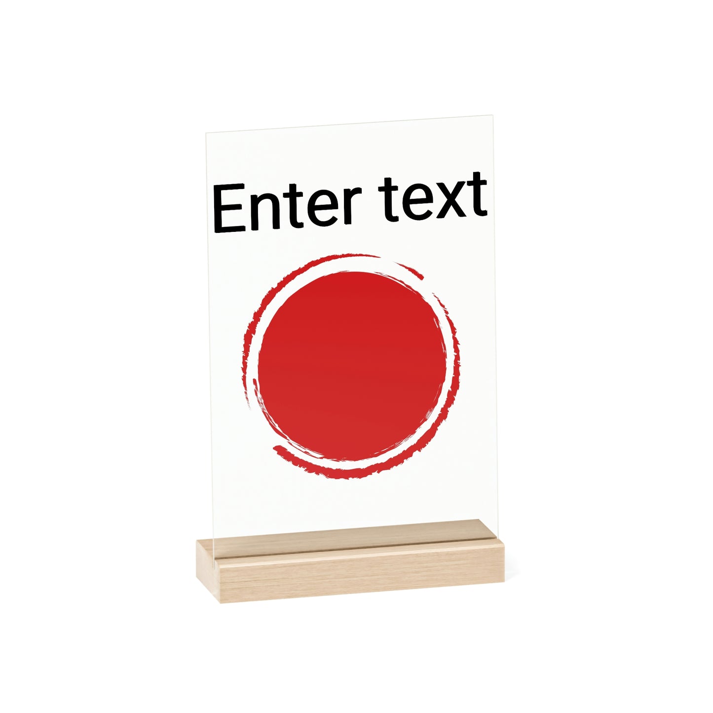 Acrylic Sign with Wooden Stand